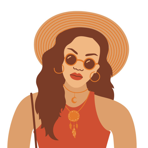 波西米亚风格的女性肖像图片下载