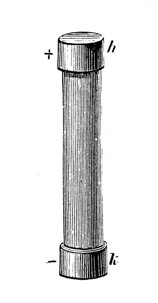 古董插图，物理原理和实验，电和磁:电池图片下载