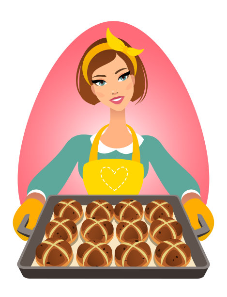 复活节的热十字面包图片下载