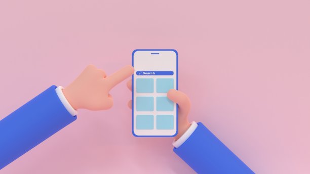 智能手机搜索栏。3 d渲染图图片下载