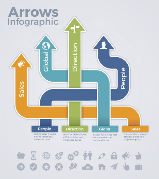 箭头方向信息图模板图片下载
