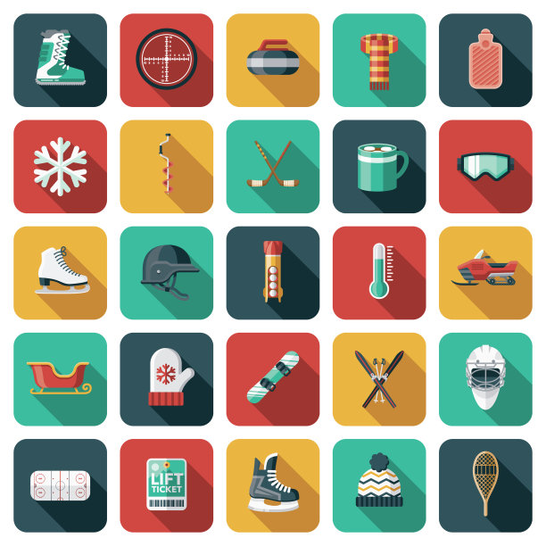 冬季运动图标套装图片下载
