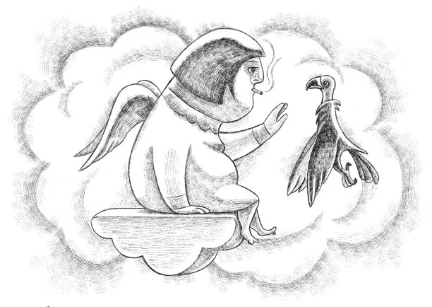 超重天使会秃鹫素描图片下载