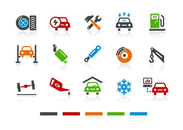 汽车服务图标-颜色系列图片下载