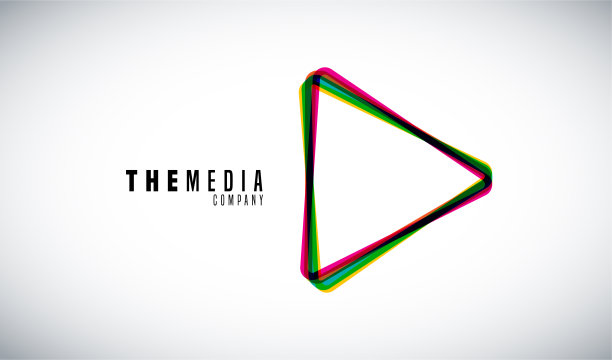 彩色现代矢量媒体标志设计图片下载