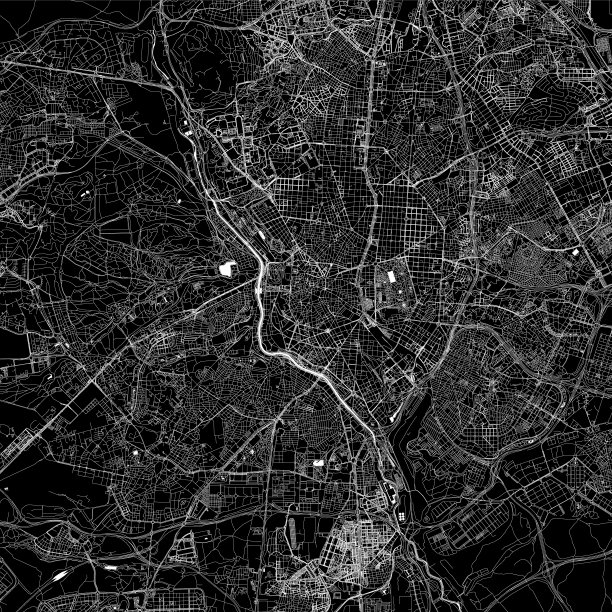 马德里，西班牙矢量地图图片下载