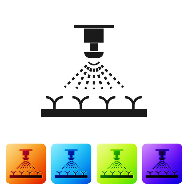 黑色自动灌溉喷头图标图片下载