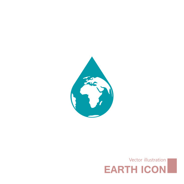 矢量绘制地球图标。图片下载