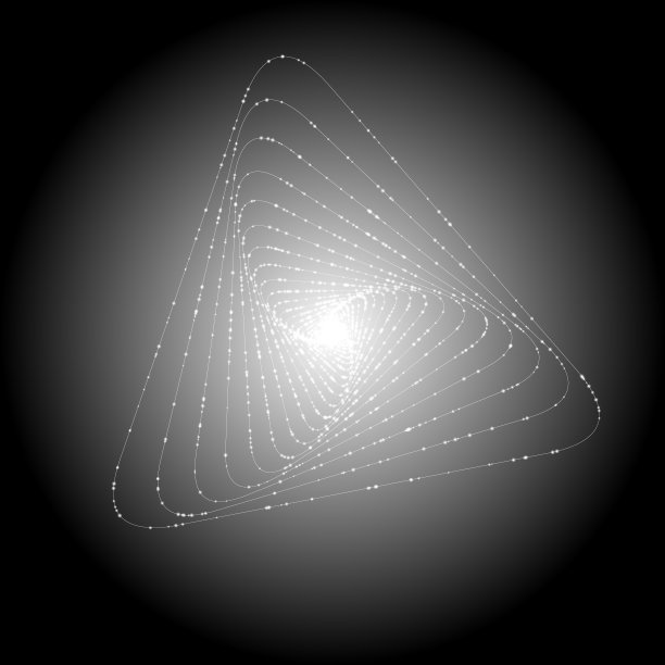 带圆角的旋转三角形。闪闪发光,发光图片下载