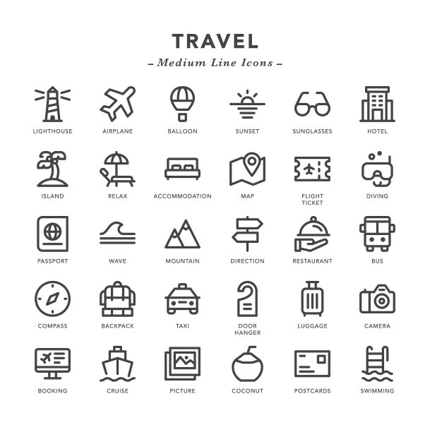 旅行-中线图标图片下载