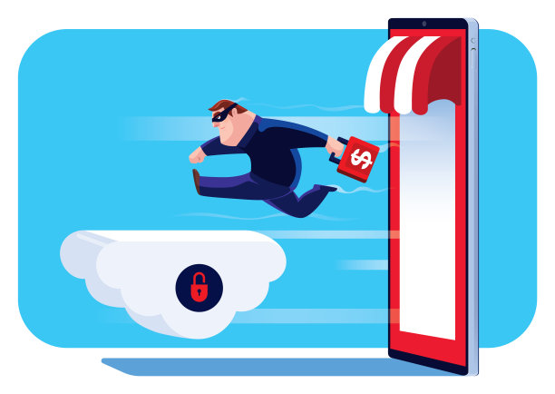 骗子偷钱，并通过智能手机离开不安全的网上商店图片下载