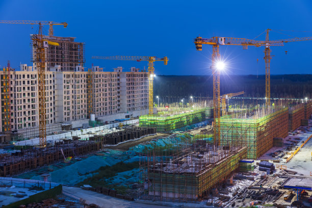 建筑工地在晚上图片下载