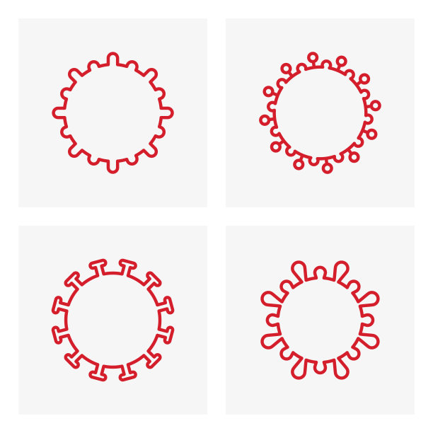 冠状病毒细菌病毒细胞图标图片下载