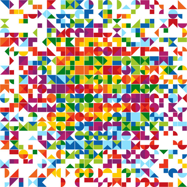 彩虹色抽象几何形状图案图片下载