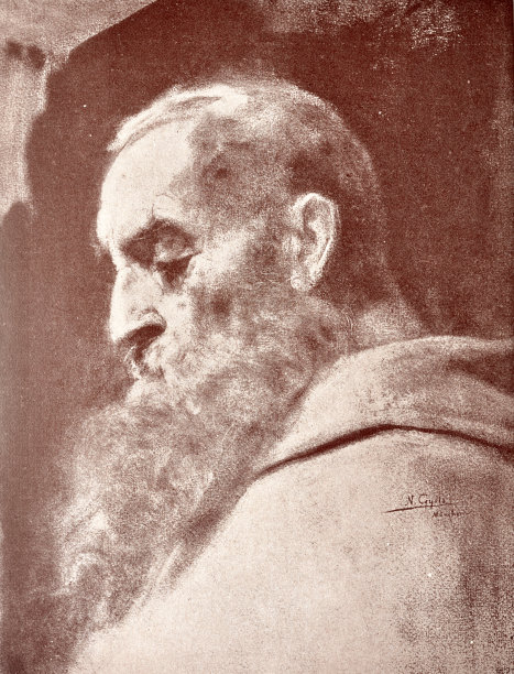 人物头像，老人留着长胡子，侧视图片下载