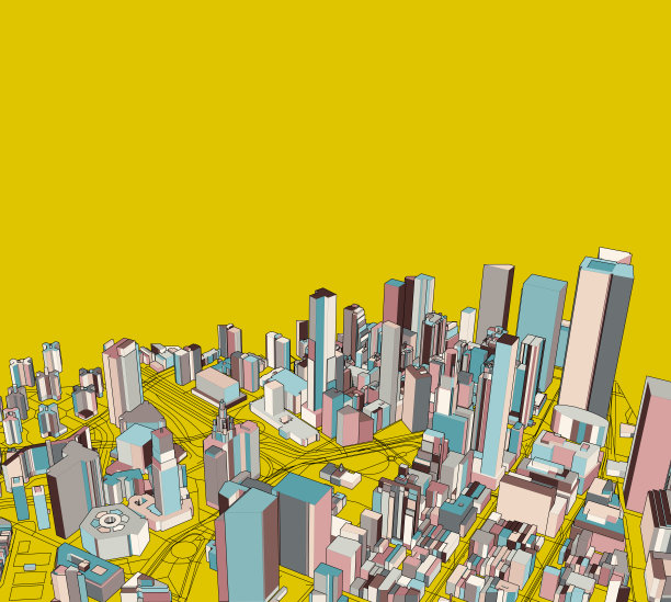 3D模型城市建筑艺术插图图片下载