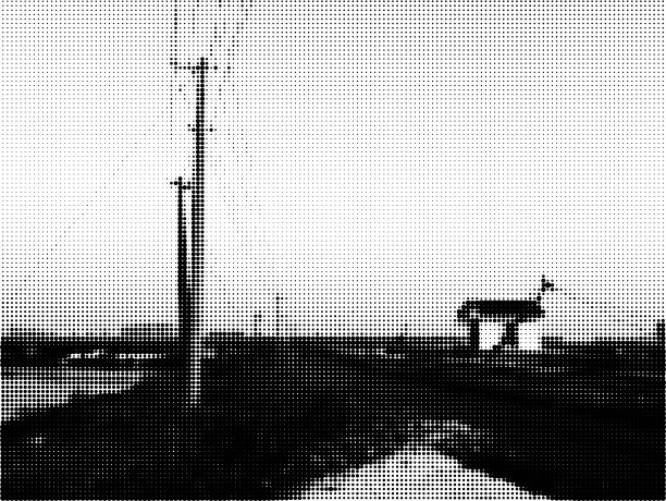 黑白半色调风格的户外野外景观背景图片下载