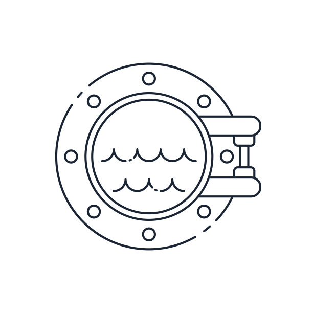 舷窗线图标。可编辑的中风。图片下载