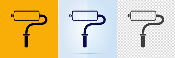 油漆辊图标集。图片下载