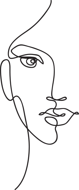 美丽的女孩脸部线条画图片下载