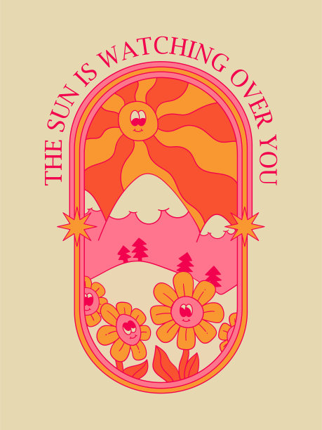 70年代的复古微笑雏菊花。图片下载