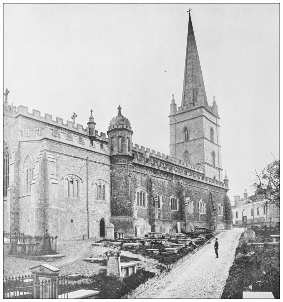 爱尔兰古董照片:伦敦德里大教堂图片下载