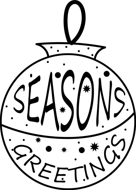 圣诞快乐明信片与书法季节图片下载