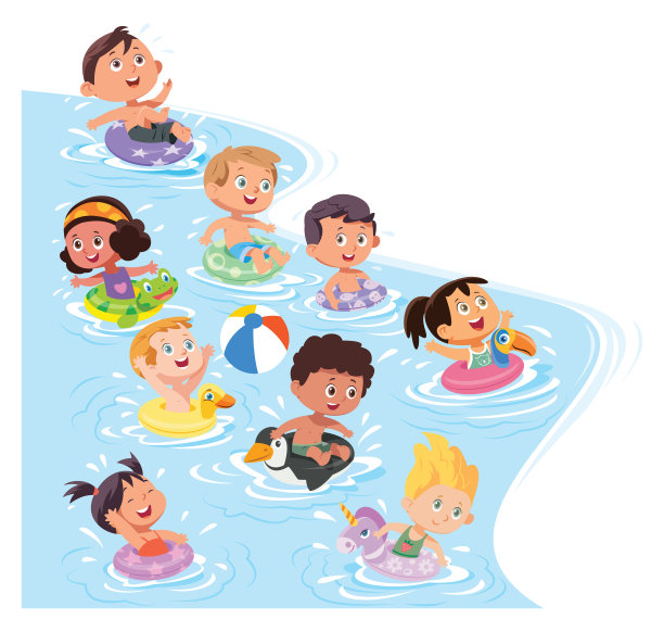 孩子们在海滩上玩耍。海滩上可爱的幼儿图片下载