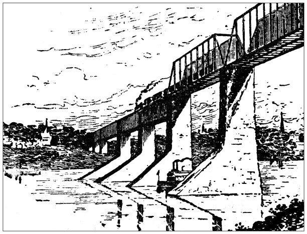 美国，西弗吉尼亚地标和公司的古董插图:帕克斯堡，巴尔的摩和俄亥俄桥图片下载