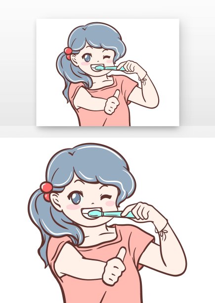 爱牙日手绘刷牙人物图片下载