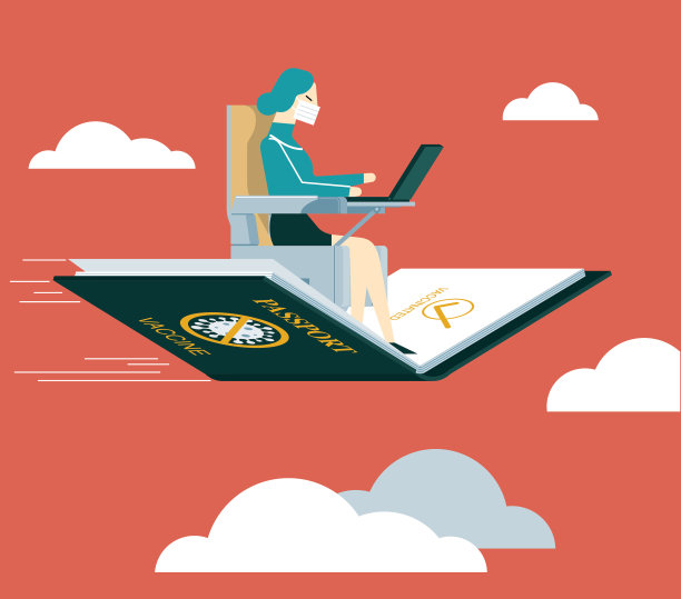 疫苗护照旅行女商人图片下载