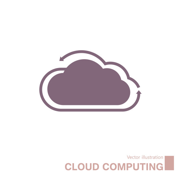 矢量绘制的云计算图标。图片下载