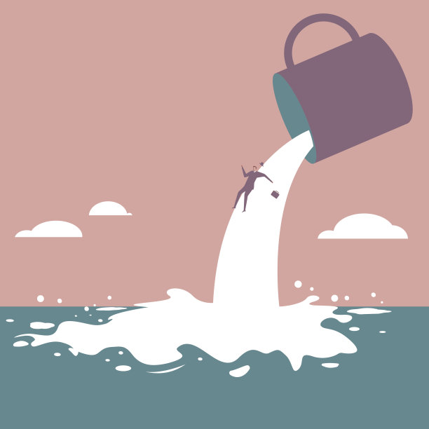 商人从杯子上滑下来。图片下载