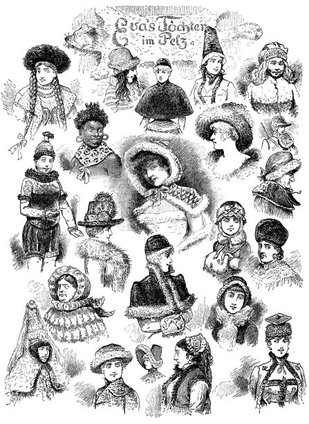 女性展示皮草时尚图片下载