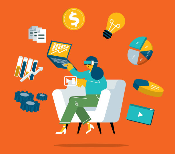 女商人-元宇宙和未来数字技术图片下载