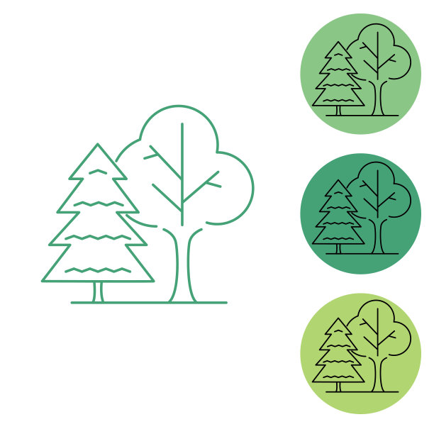 树木细线图标图片下载