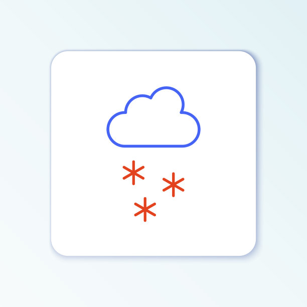 线云与雪图标孤立在白色图片下载