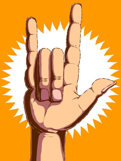 手绘插图的海报或海报-岩石手。图片下载