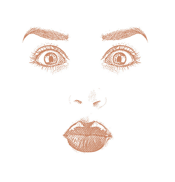 高音雕刻一个女人的脸与惊讶的表情图片下载