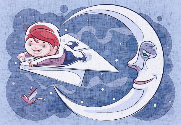 一个孩子在用大纸飞机飞行图片下载