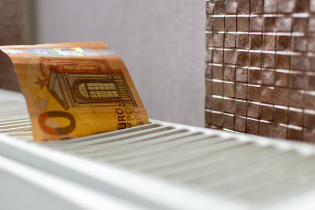 比尔在房子里的白色暖气片上图片下载