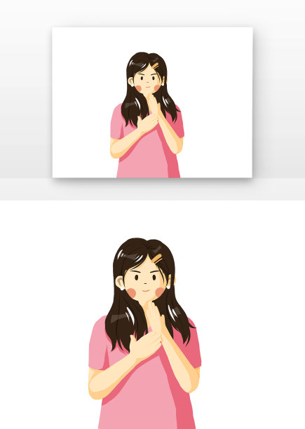 聋哑人女孩手语图片下载