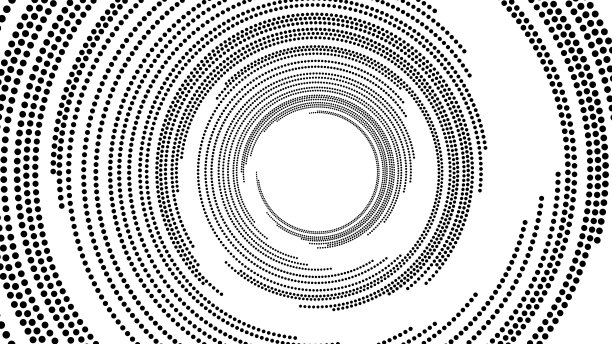 未来主义的极简主义插图-虚线螺旋隧道。图片下载
