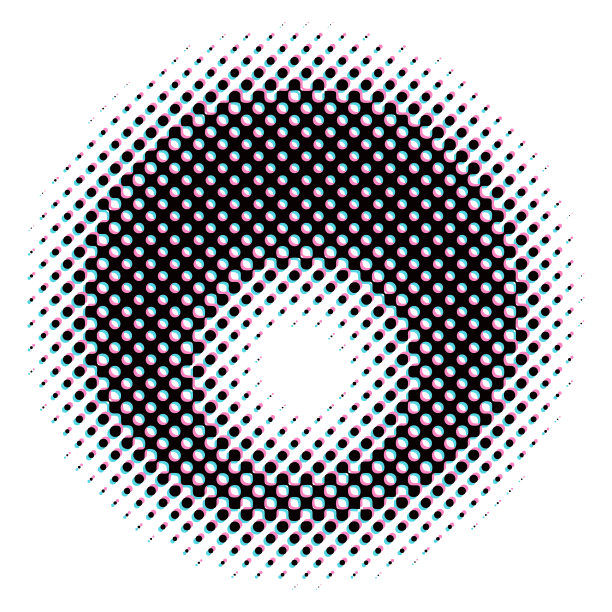 圆框架边界与半色调和Glitch技术图片下载