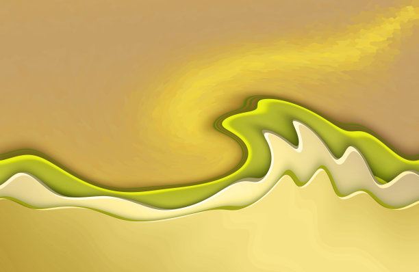 背景与波浪在金色的阴影。模板为您美丽的背景，为商业演示文稿，传单，海报，横幅，小册子设计。图片下载