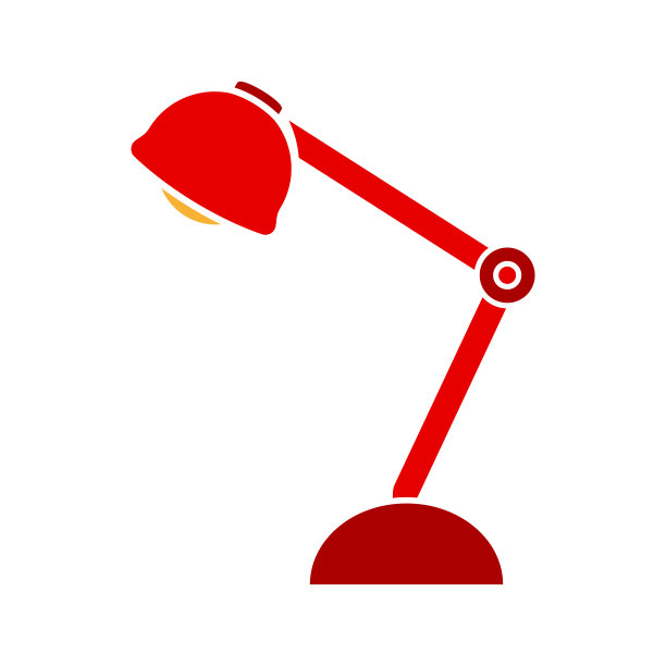 白色背景上的台灯图标。图片下载