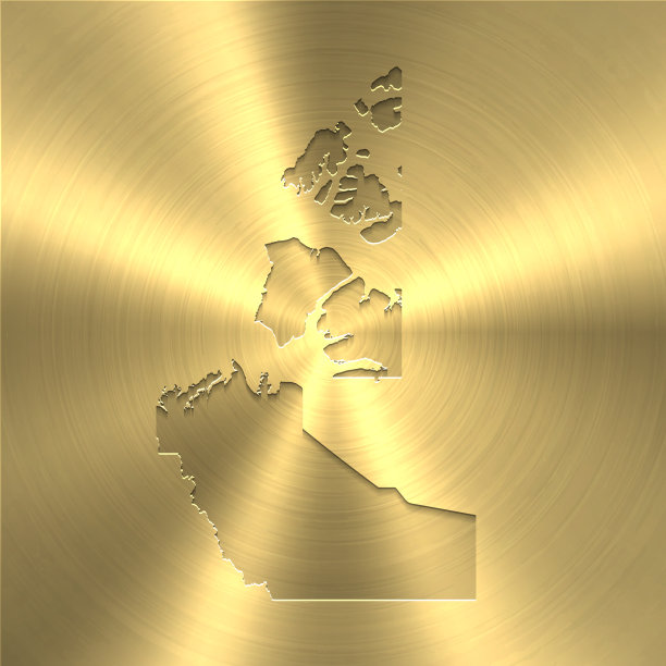 西北地区地图上的黄金背景-圆形拉丝金属纹理图片下载
