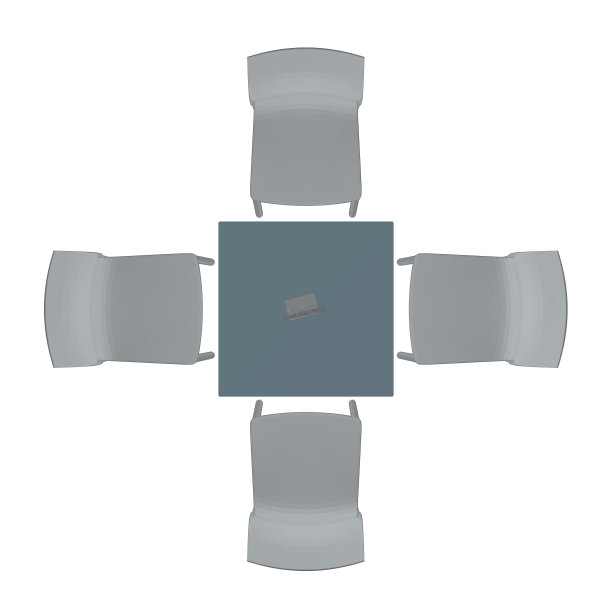 带椅子的多边形现代圆桌。矢量插图。矢量艺术多边形的餐桌与椅子。3 d图片下载