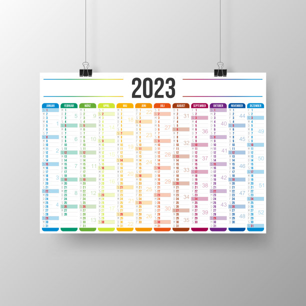 德国日历2023 -海报在灰色背景图片下载