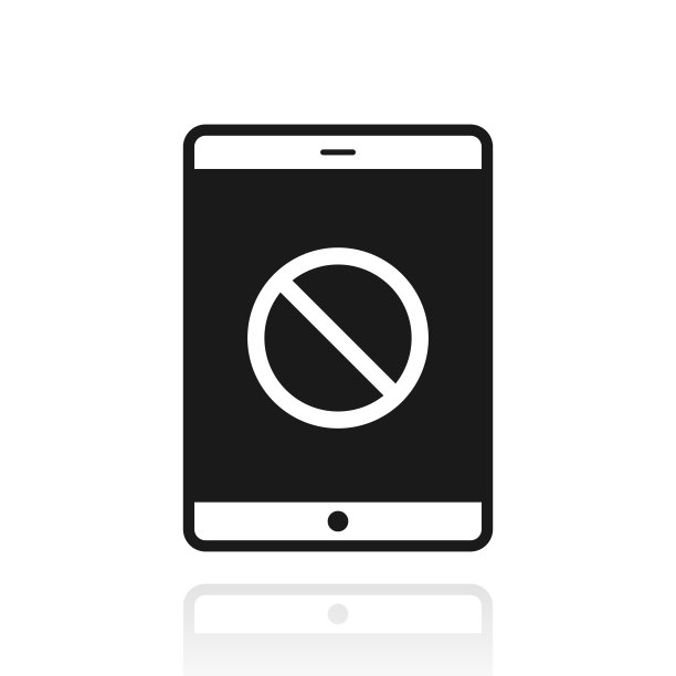 没有符号的平板电脑。白色背景上反射的图标图片下载